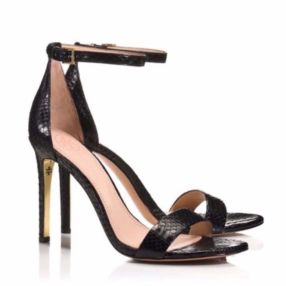 Tory Burch Black and Gold Heels